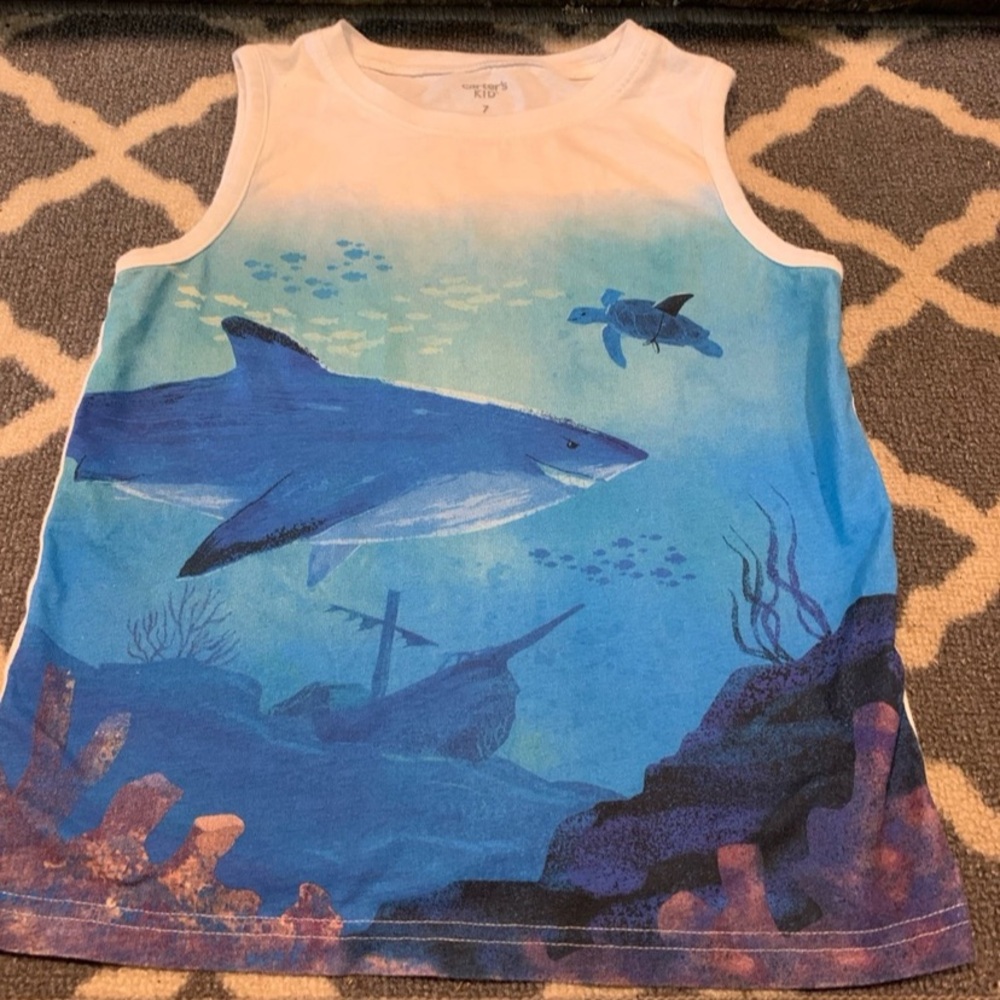 Boys size 7 shark tank top